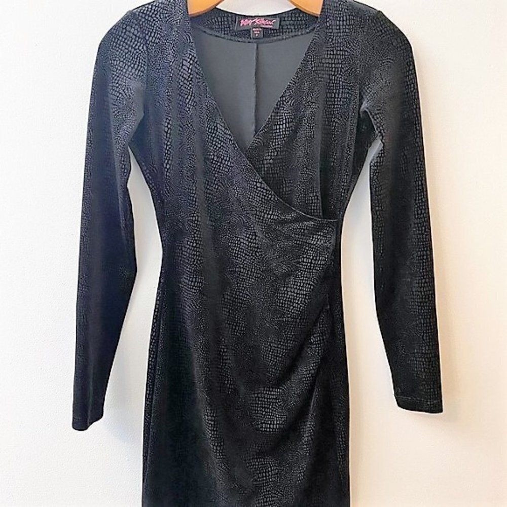 Betsey Johnson Collection Crocodile Print Velour Dress - Picture 3 of 6